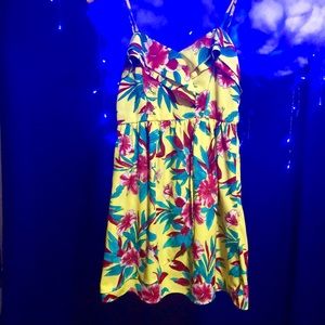 Yellow and pink billabong floral sundress GUC!